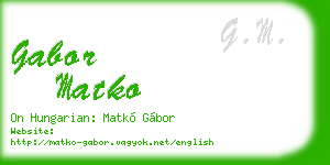 gabor matko business card